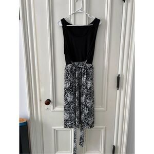 Shein black ribbed tank and floral maxi dress w/ belt 3XL